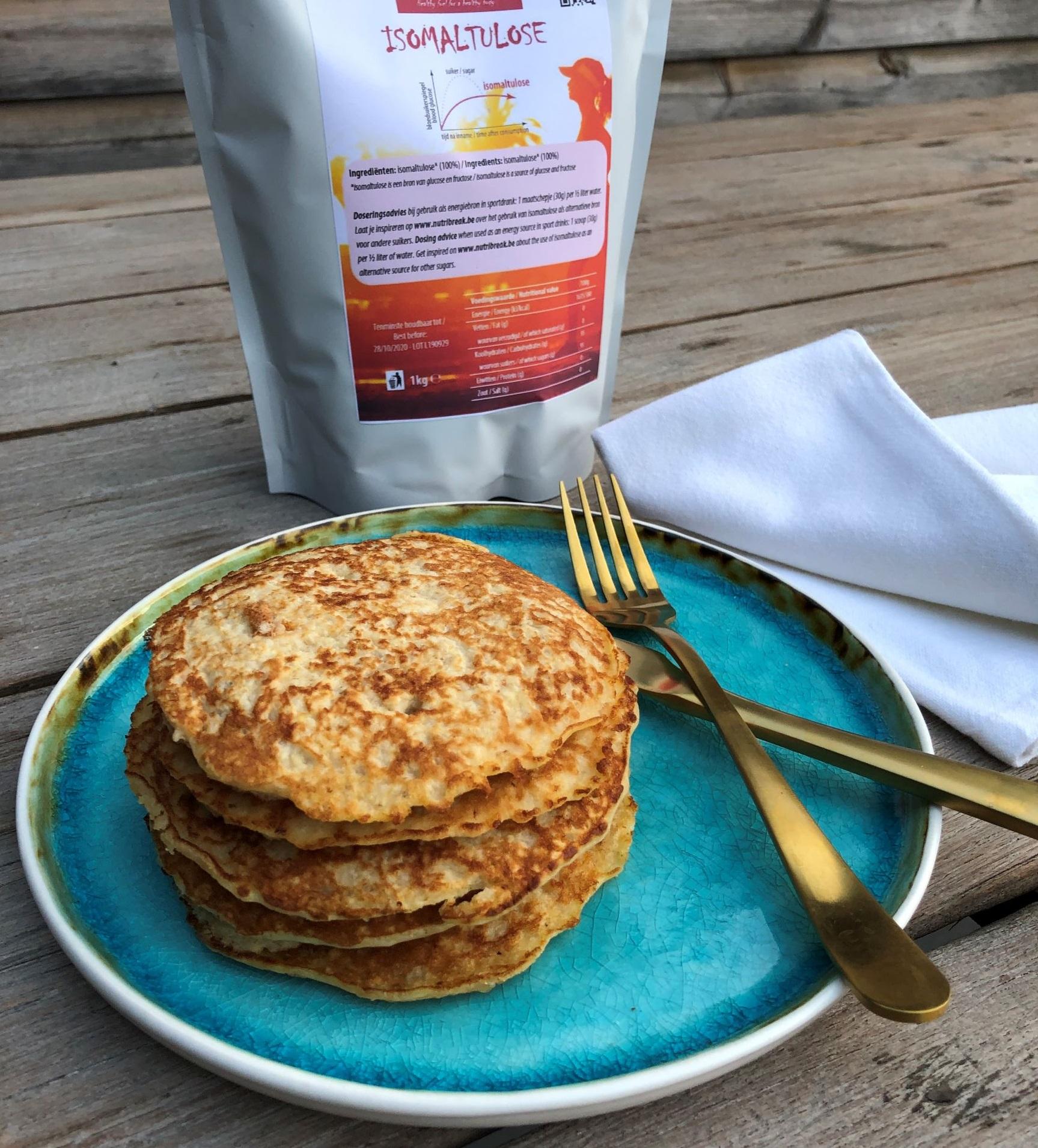 Nutr!Break® havermout pannenkoek Lekkere, licht zoete havermout pannenkoeken rijk aan vezels en een bron van hoogwaardige eiwitten. Een lekkernij die je energieniveau geleidelijk en langdurig zal doen stijgen.